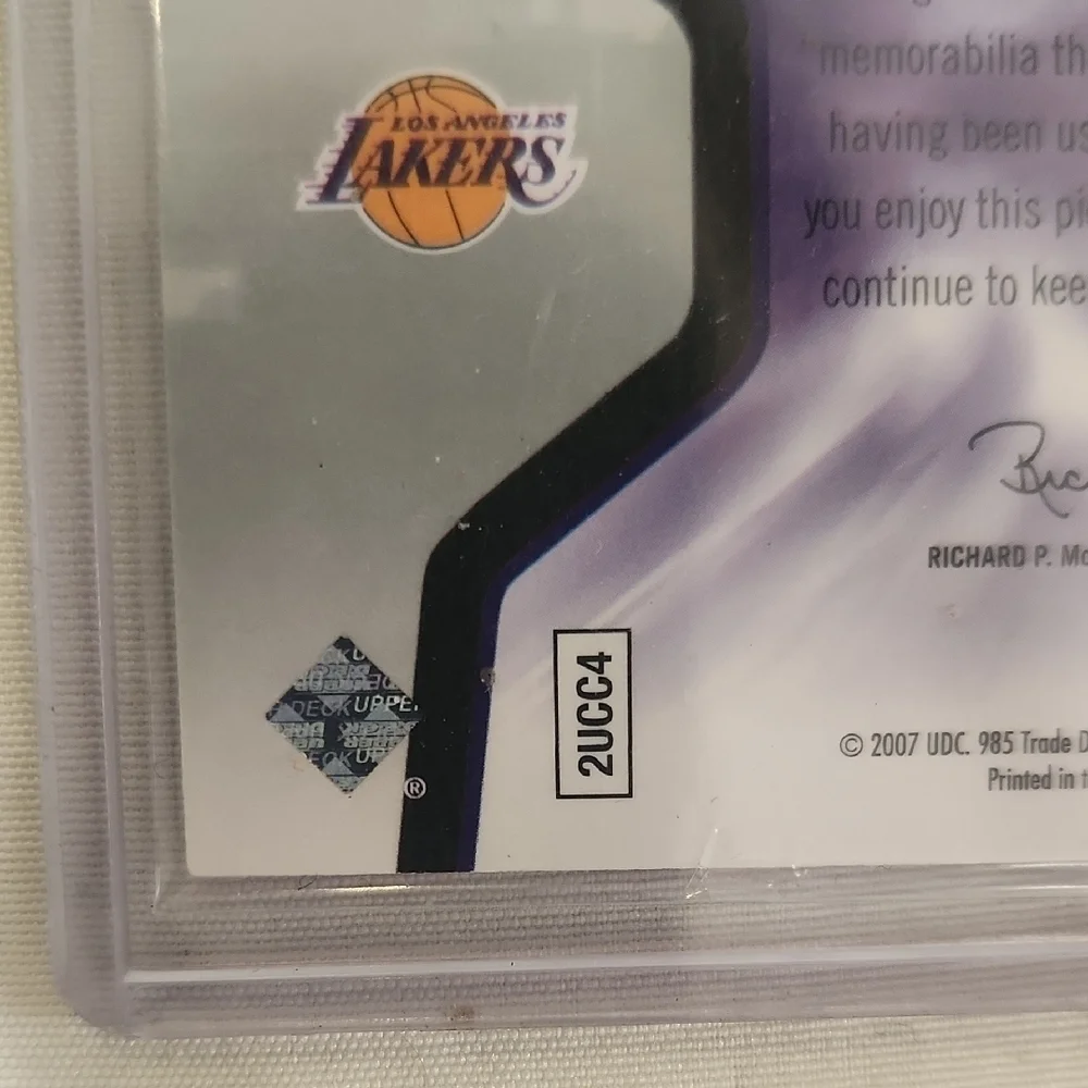 07-08 Upper Deck SPx Kobe Bryant Game Worn Jersey Card